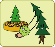 木で遊ぶロゴ