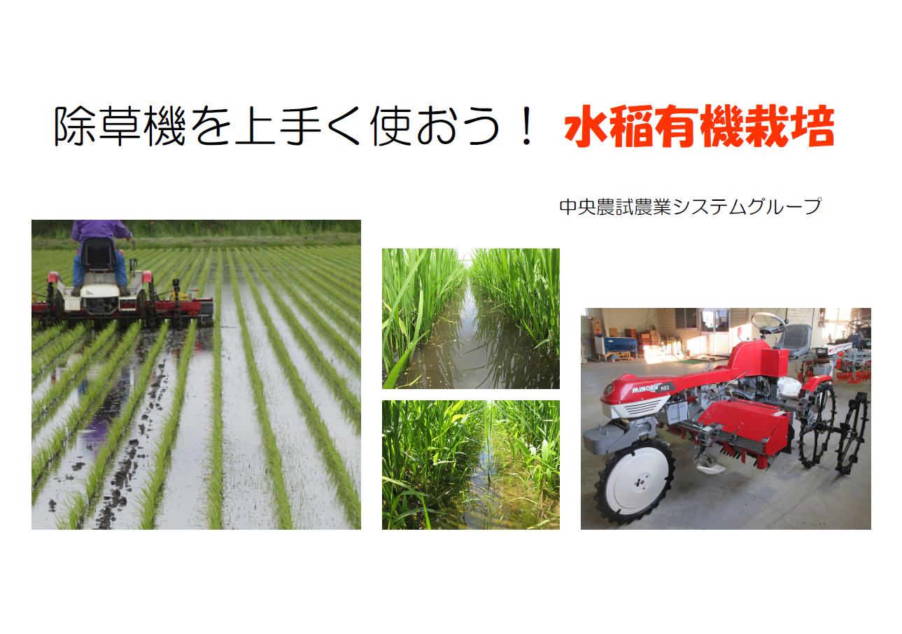 除草機を上手く使おう！水稲有機栽培