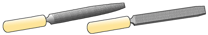金やすり。丸やすりと平やすり