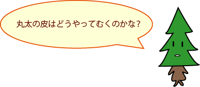 丸太の皮はどうやってむくのかな？