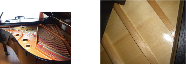 良材の柾目によるピアノ響板