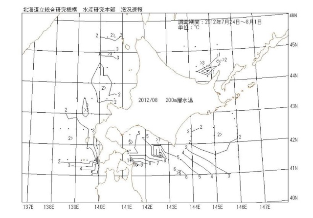 200メートル層水温の図