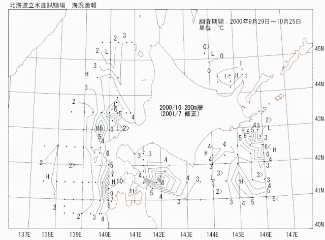 200メートル層水温の図