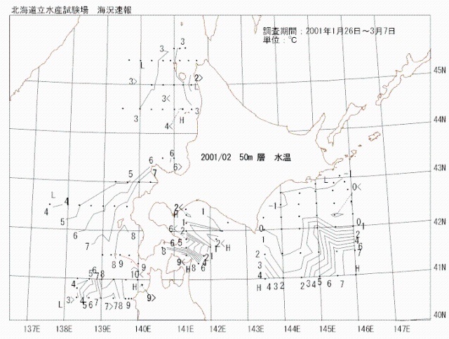 50メートル層水温の図