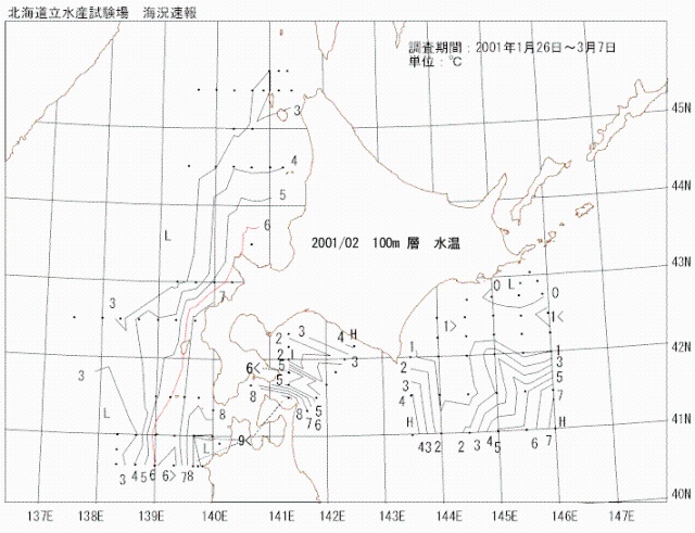 100メートル層水温の図