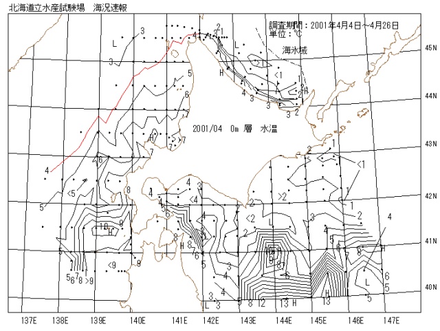 表面水温の図