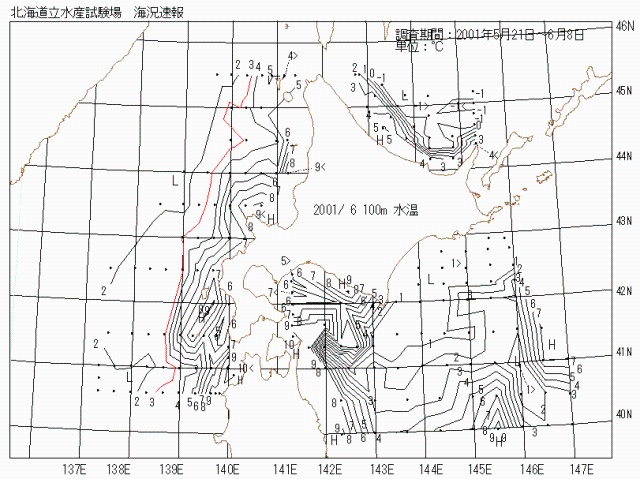 100メートル層水温の図