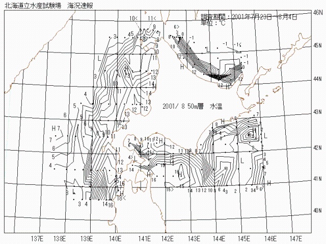 50メートル層水温の図