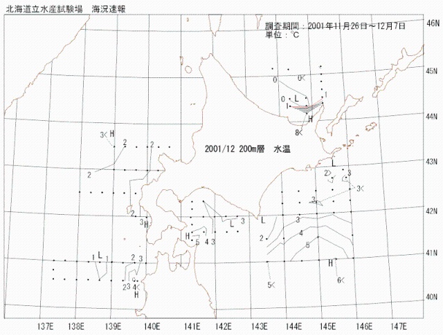 200メートル層水温の図