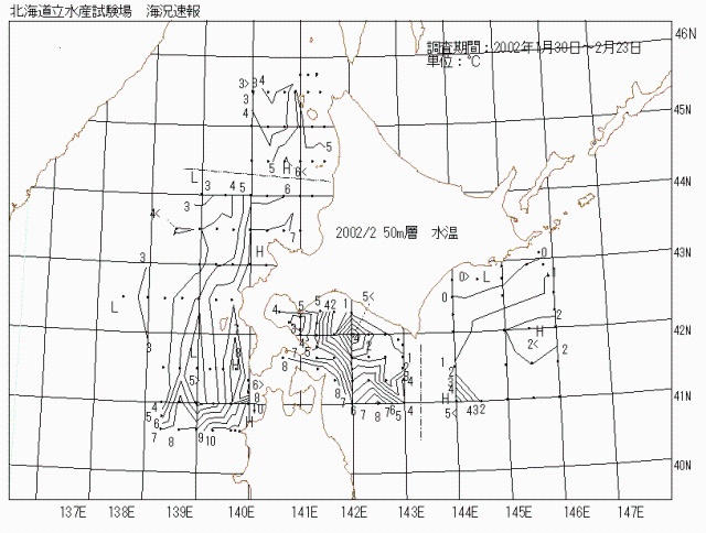 50メートル層水温の図