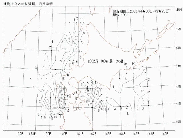 100メートル層水温の図