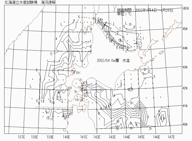 表面水温の図