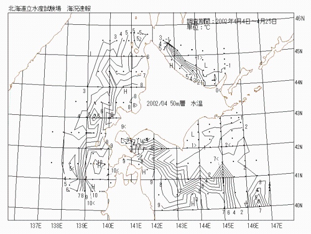 50メートル層水温の図