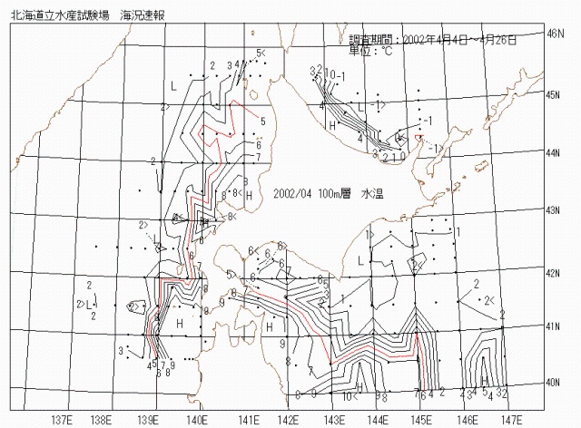 100メートル層水温の図