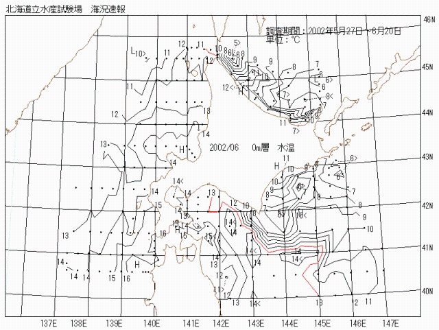 表面水温の図