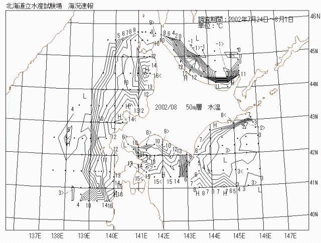 50メートル層水温の図