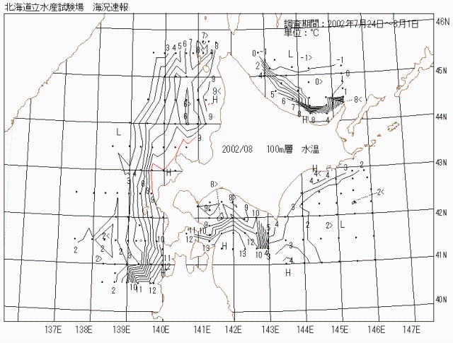 100メートル層水温の図