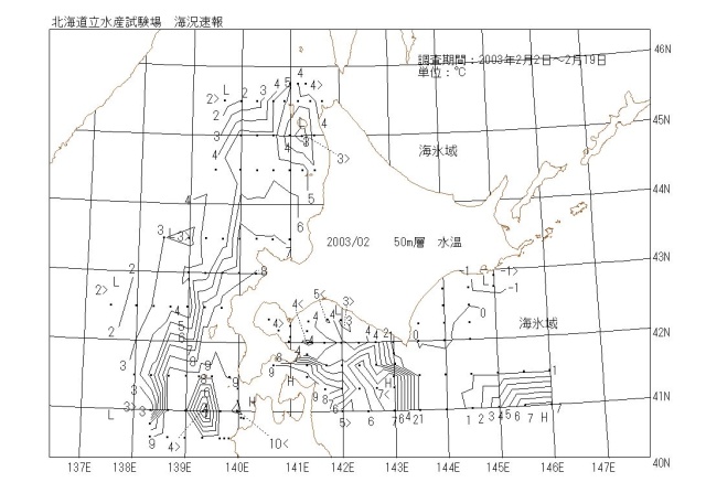 50メートル層水温の図