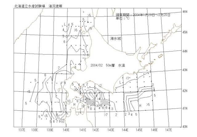 50メートル層水温の図