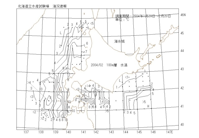 100メートル層水温の図