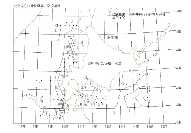 200メートル層水温の図