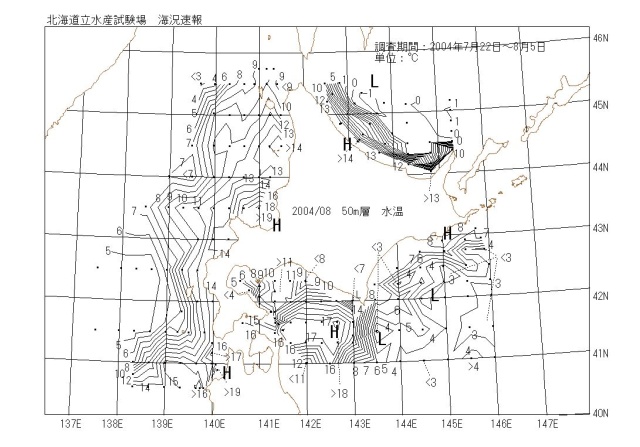 50メートル層水温の図