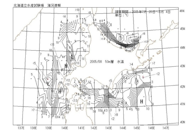 50メートル層水温の図