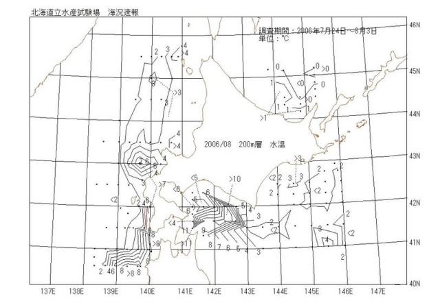 200メートル層水温の図