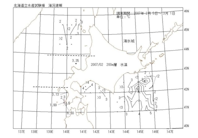 200メートル層水温の図