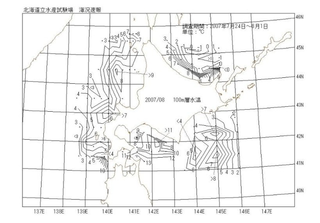 100メートル層水温の図