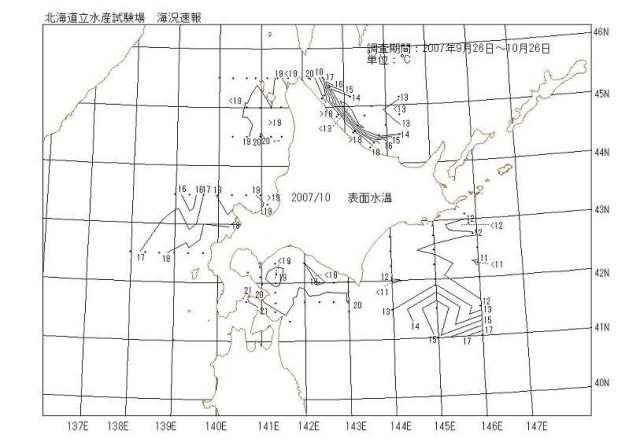 表面水温の図