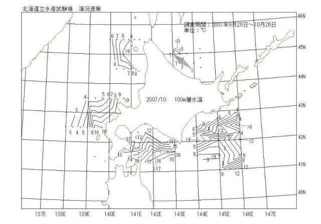 100メートル層水温の図