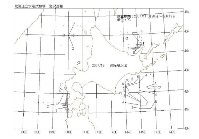 200メートル層水温の図