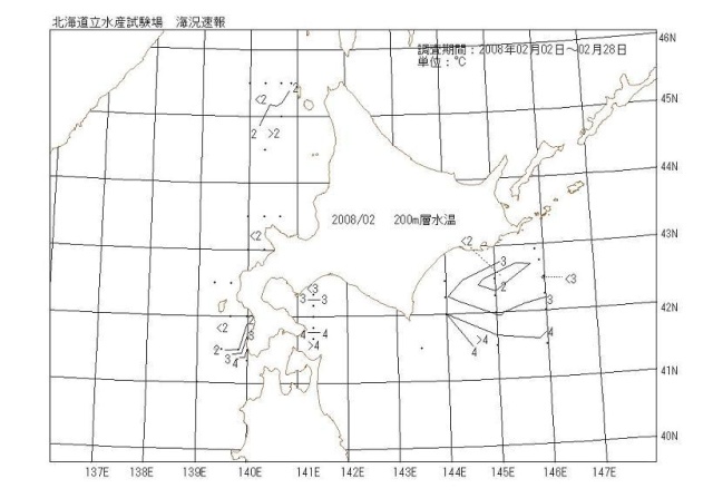 200メートル層水温の図