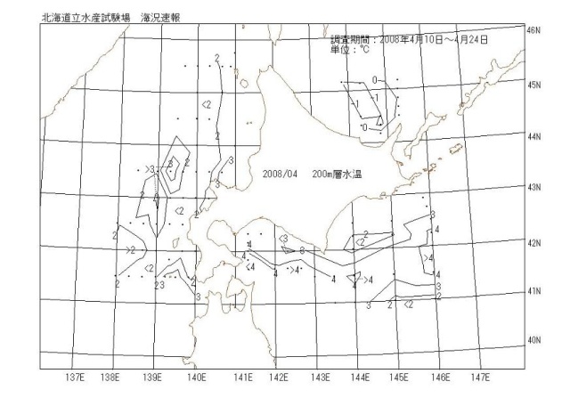 200メートル層水温の図