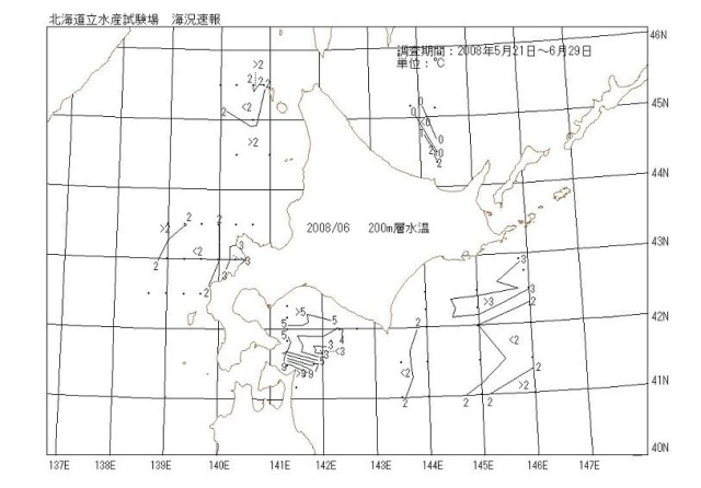 200メートル層水温の図