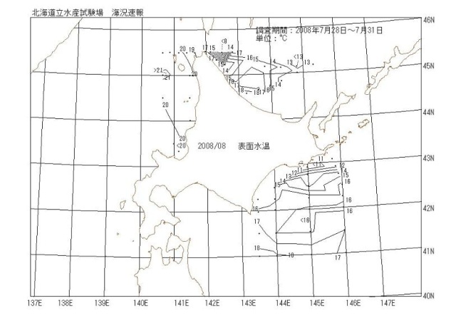 表面水温の図