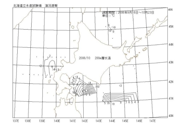 200メートル層水温の図