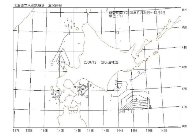 200メートル層水温の図