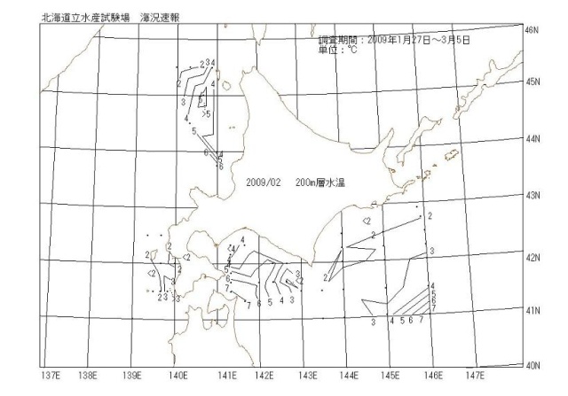 200メートル層水温の図