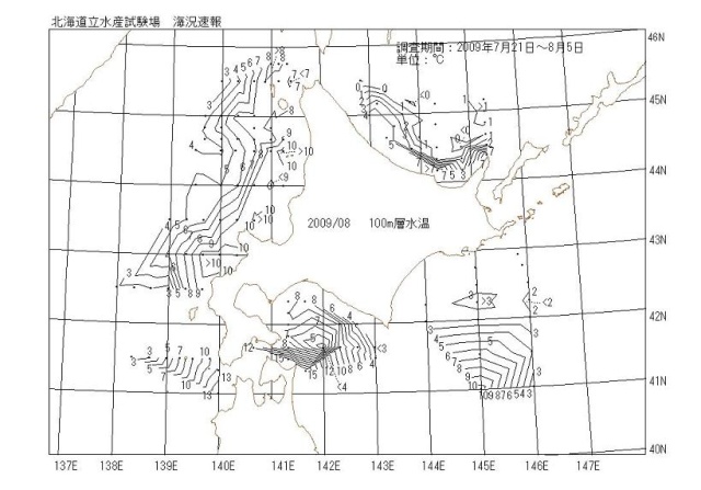 100メートル層水温の図