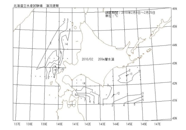 200メートル層水温の図