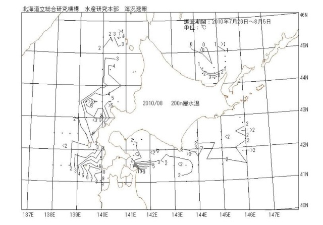 200メートル層水温の図