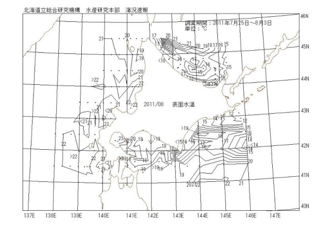 表面水温の図