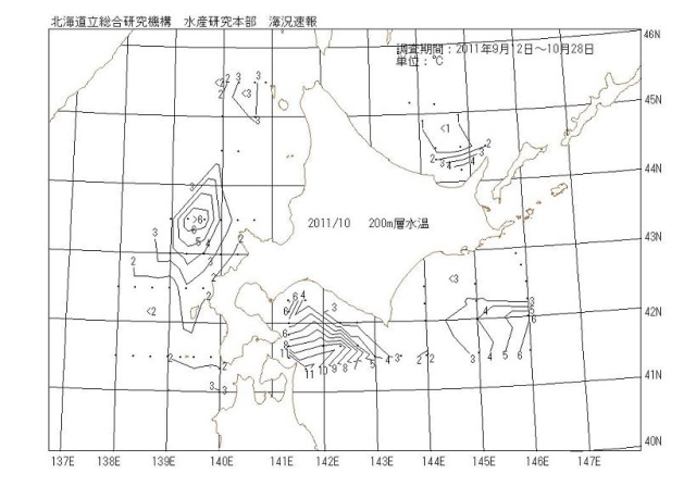 200メートル層水温の図