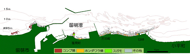 留萌地区藻場分布図A