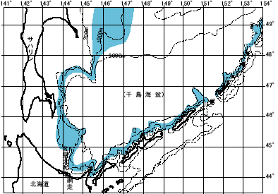 キチジの分布図