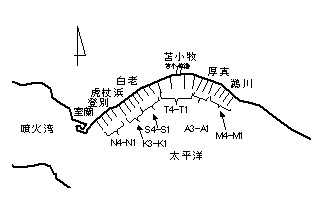 ホッキガイ稚貝調査点図