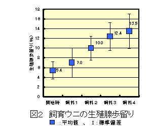 図2 飼育ウニの生殖腺歩留り