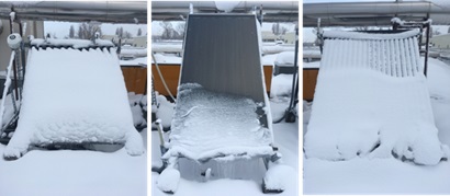 写真2 集熱器への積雪の様子(2024年1月23日撮影)